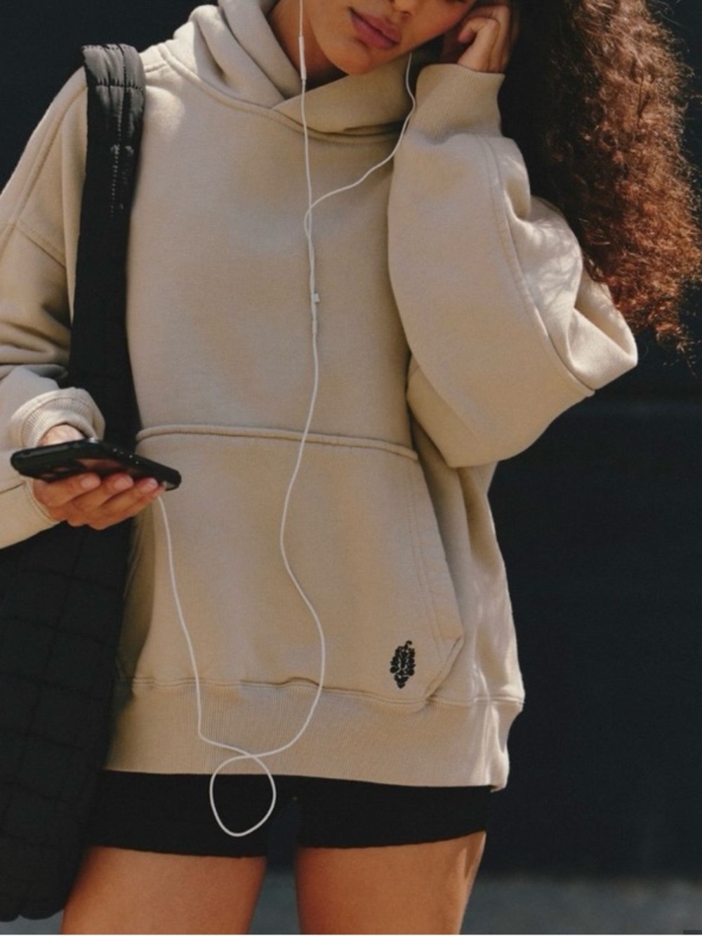 Free People FP Movement A CUT Above Hoodie - Pale Taupe - Oversized Slouchy